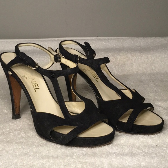 Chanel Interlocking CC Logo Suede Slingback Sandals (IT 36C / US 6C) - Picture 1 of 8